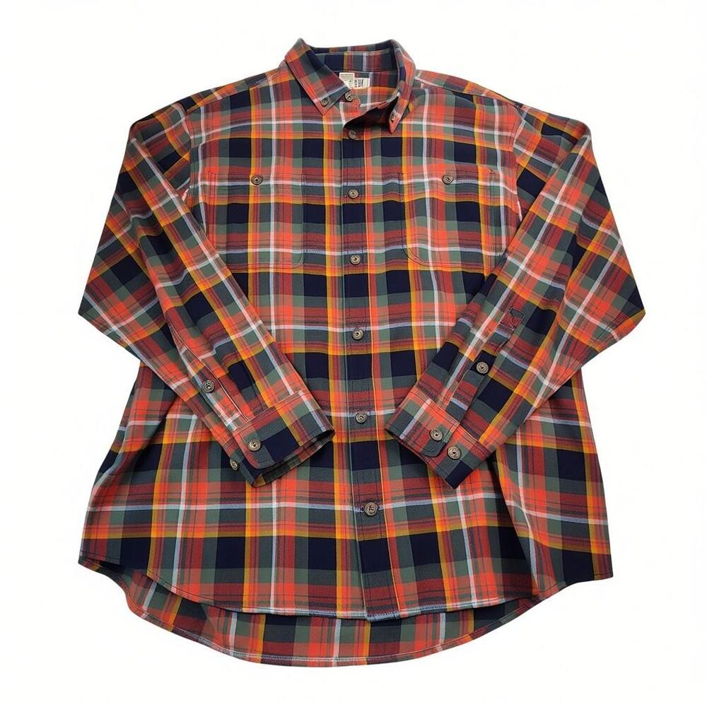 Duluth Trading Co Shirt Mens XL Multicolor Plaid Long Sleeve Flannel Button Up